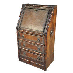 Very Rare Leather Travel Secretaire from France