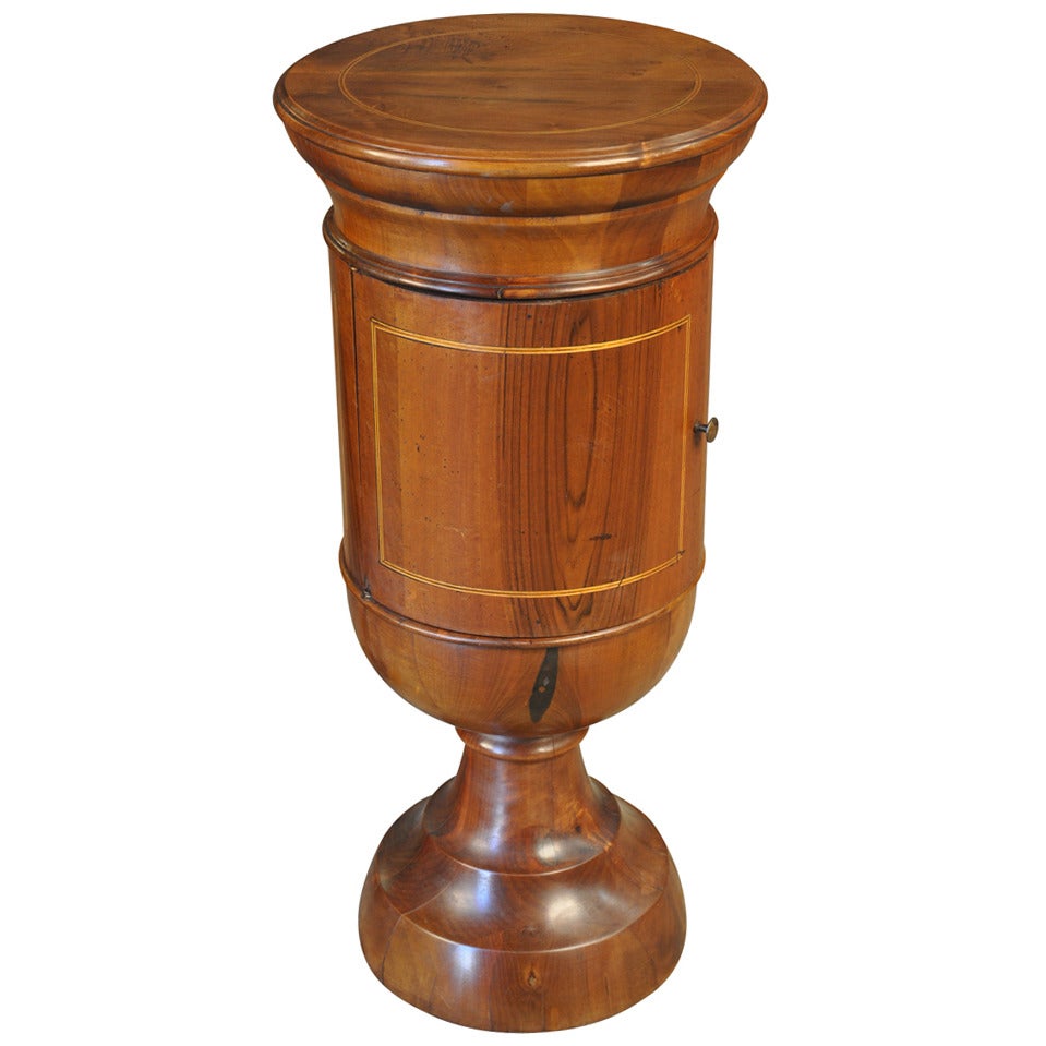 Late 19th Century Italian Cylinder Side Table In Walnut