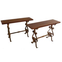 Pair of Spanish Deco Console Tables