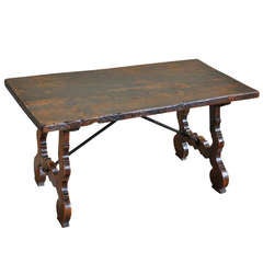 Antique Spanish Mid 19th Century Coffee Table/Bench in Walnut