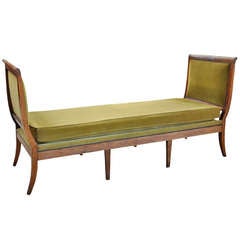 French Antique 19th Century Directoire Style Day Bed in Walnut