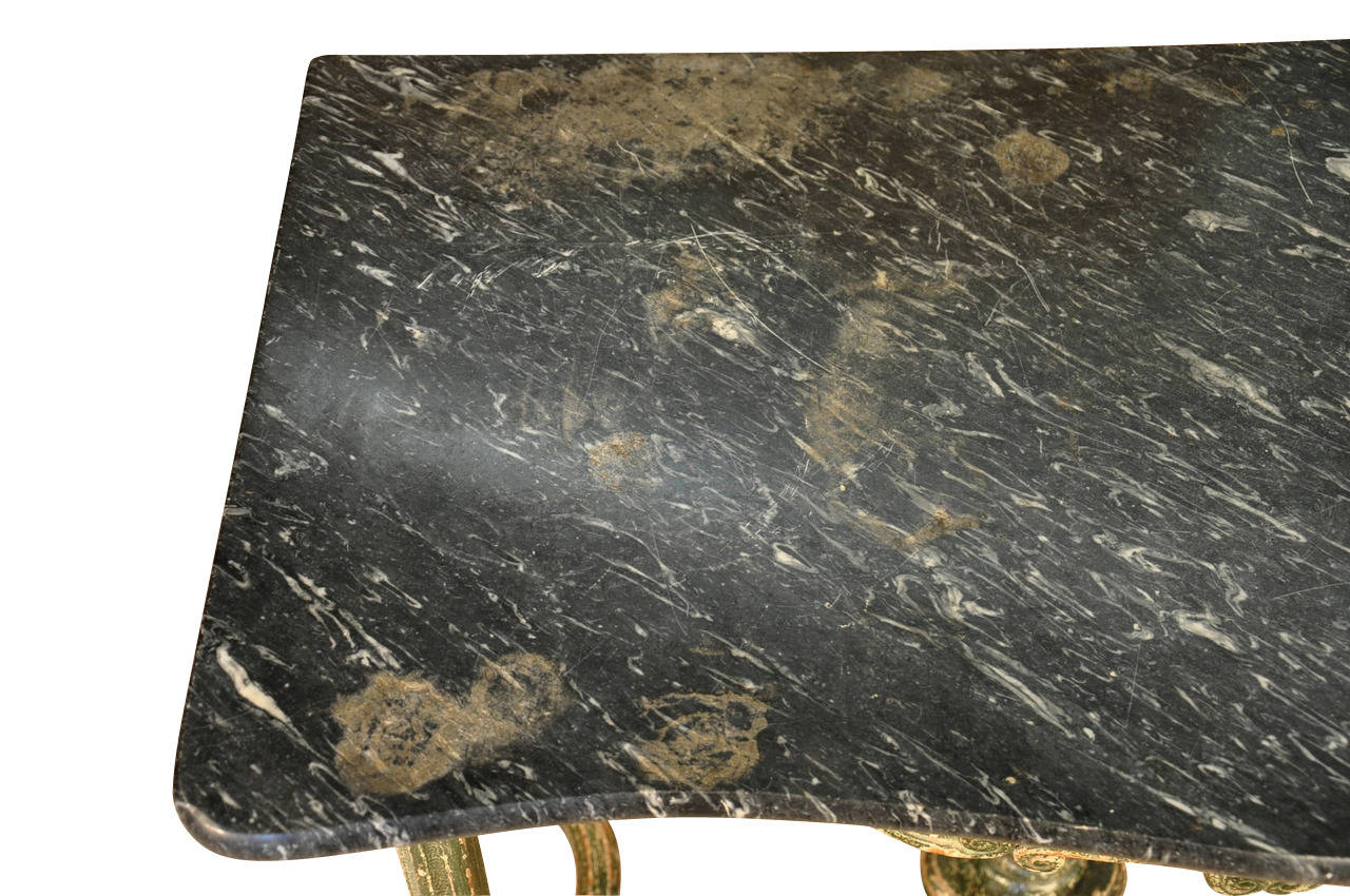 18th Century Painted Marble-Top Console Table from Portugal 5
