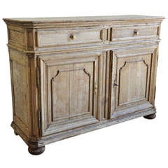 Antique French Late 18th Century Louis XIV Style Buffet In Washed Oak