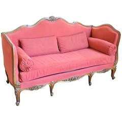 Antique French Late 19th Century Louis XV Style Sofa in Beech Wood