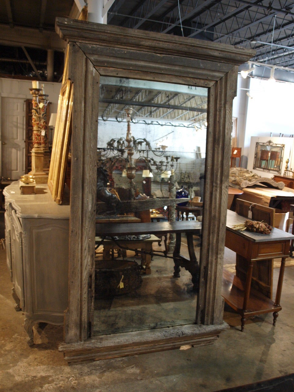 Monumental Pair of 18th Century French Window Frames Now as Mirrors 5