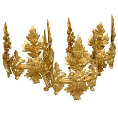 Used Set of Three 19th Century "Coronas" in Giltwood from Portugal