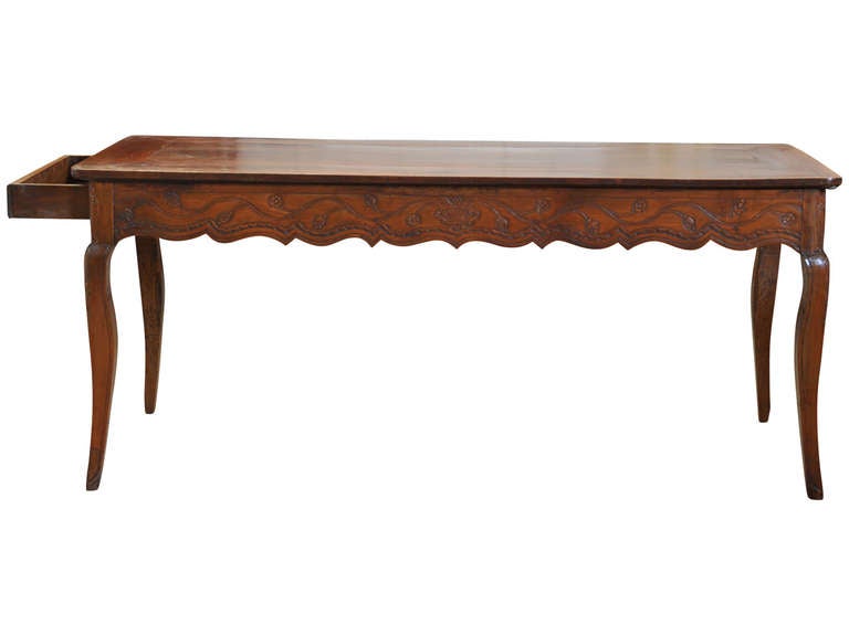 French antique mid-19th century Louis XV style provencal table.

Keywords: dining table, kitchen table, desk, console