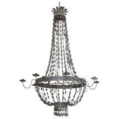 Replica of 18th Century Spanish Chandelier in Painted Iron