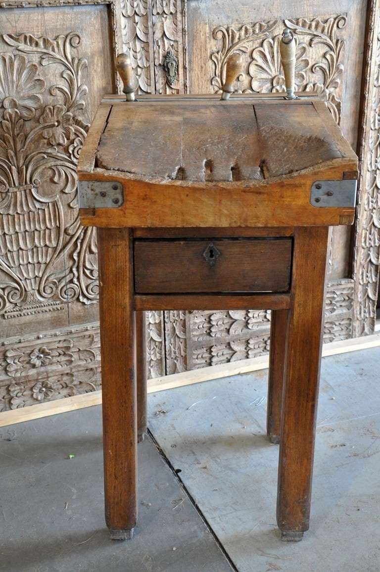 French 19th Century Butcher Block Table 1