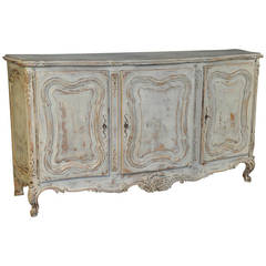 Early 20th Century French Provencal, Three-Door Buffet in Painted Wood