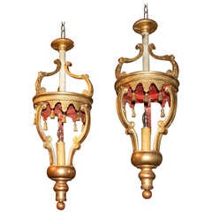 Pair of 19th Century Gilded Italian Processional Lanterns