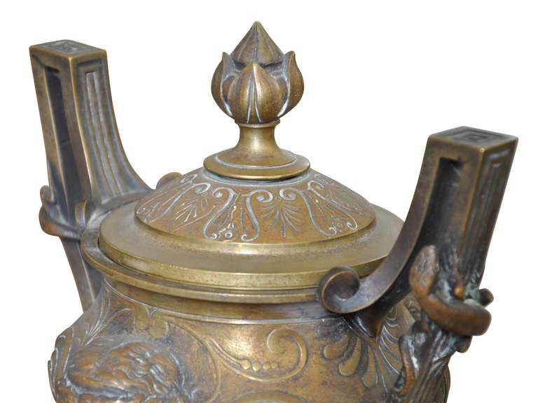 Pair of Mid 19th Century French Bronze Urns 6