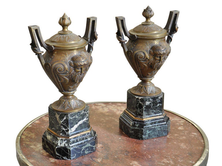 Pair of Mid 19th Century French Bronze Urns 3