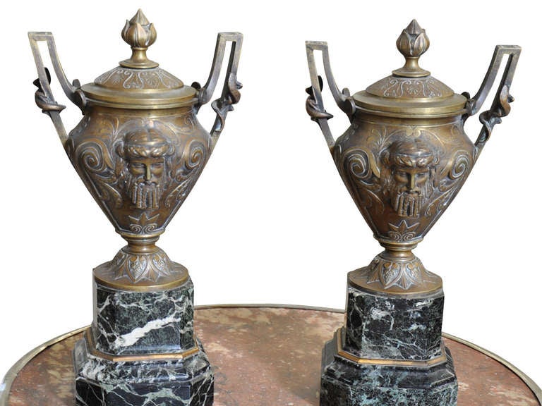 Pair of Mid 19th Century French Bronze Urns 2