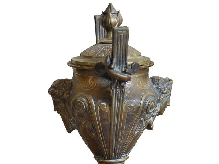 Pair of Mid 19th Century French Bronze Urns 1