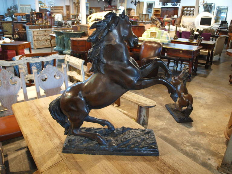 Pair of Mid-19th Century Bronze Andalusian Horses 3