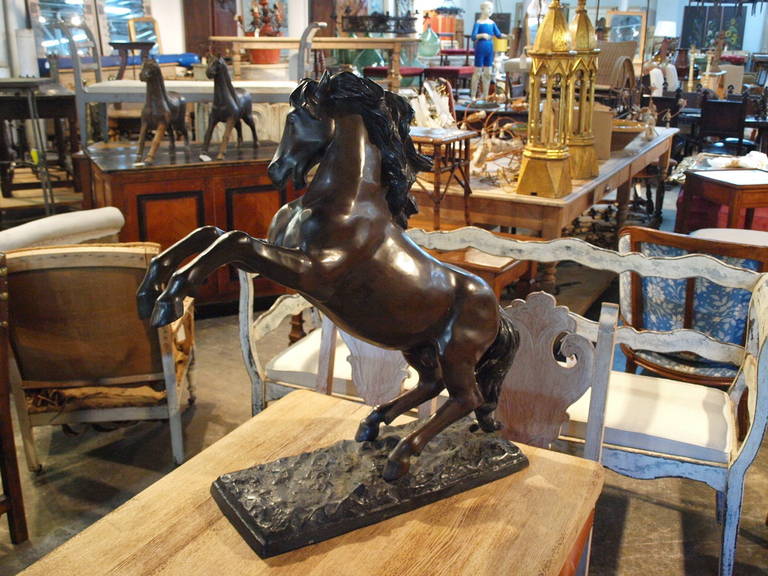 Spanish Pair of Mid-19th Century Bronze Andalusian Horses