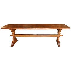Late 19th Century French Oak Trestle Table