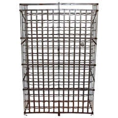 Antique Early 20th Century French Iron Wine Cage / Rack