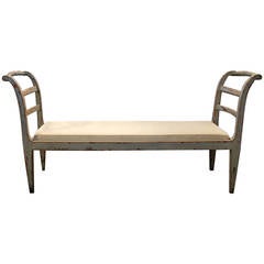 Late 19th Century Spanish Bench - Banquette In Painted Wood