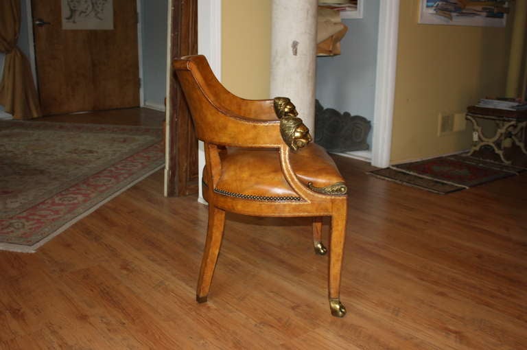 Pair of Tooled Leather Maitland Smith Armchairs