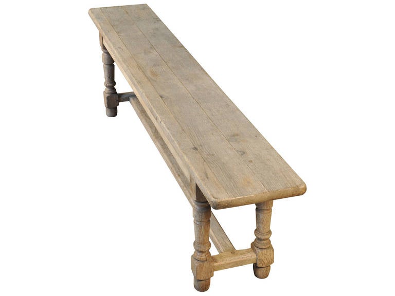 French 19th Century Bench In Bleached Oak In Good Condition In Atlanta, GA