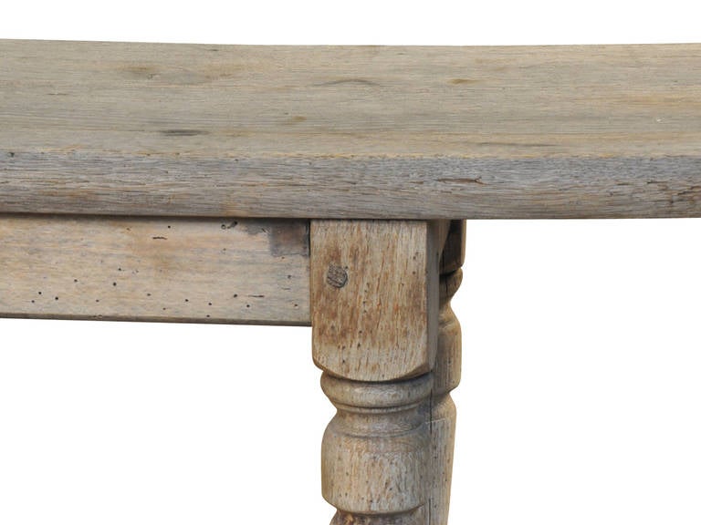 French 19th Century Bench In Bleached Oak 2