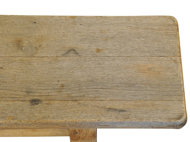 French 19th Century Bench In Bleached Oak 4