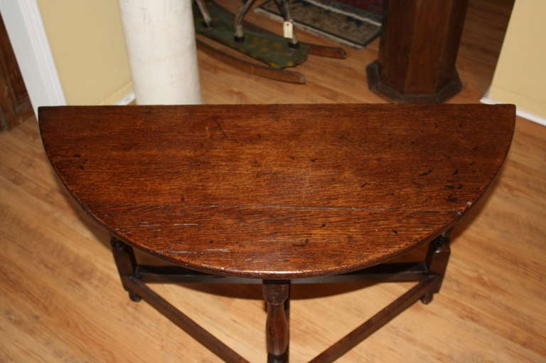 18th Century Gate Leg Table Transformed Into A Pair of Demilune Consoles 1