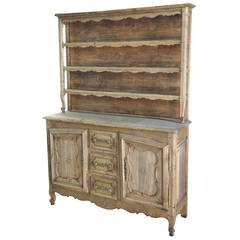 Early 19th Century French Vaisselier In Bleached Oak