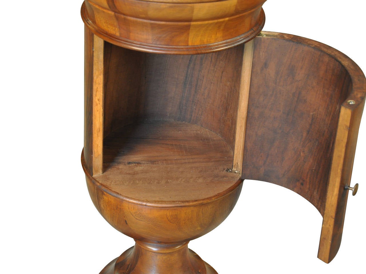 Late 19th Century Italian Cylinder Side Table In Walnut In Good Condition In Atlanta, GA