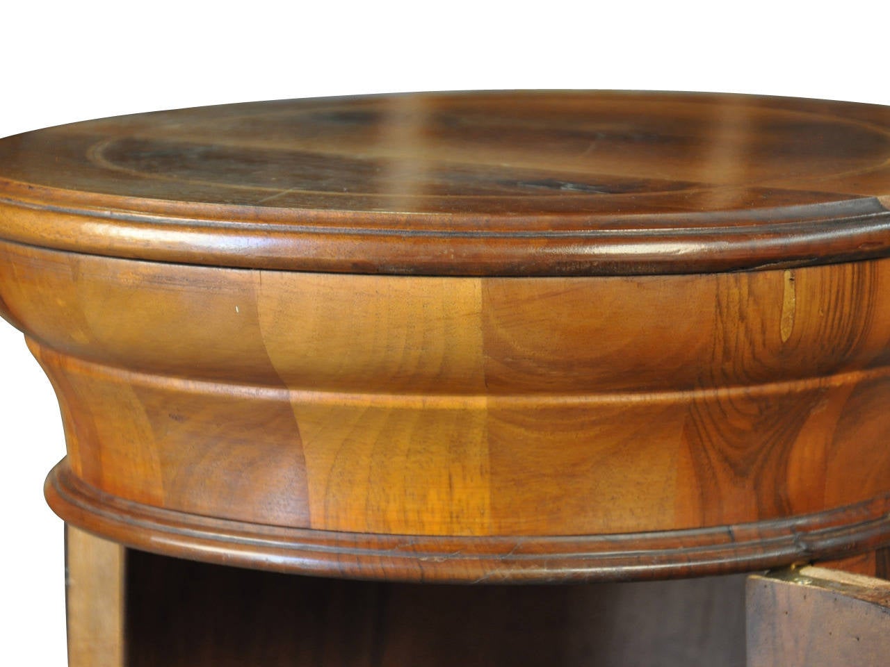 Late 19th Century Italian Cylinder Side Table In Walnut 1