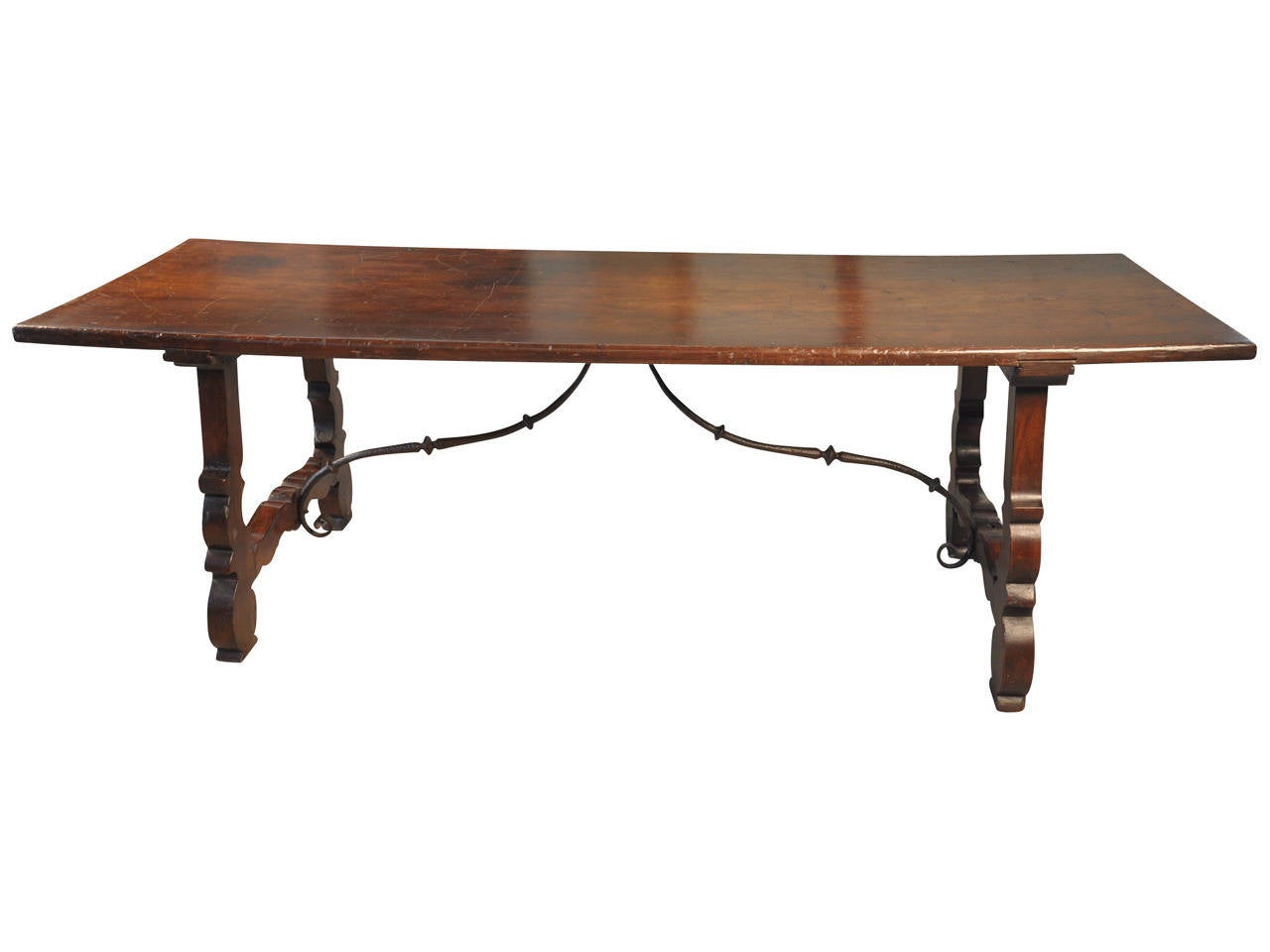 Early 19th Century Farm Table - Trestle Table In Walnut