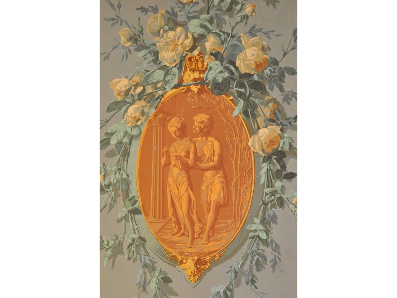 Paper Pair of Late 19th Century Painted Decorative Italian Wall Panels For Sale