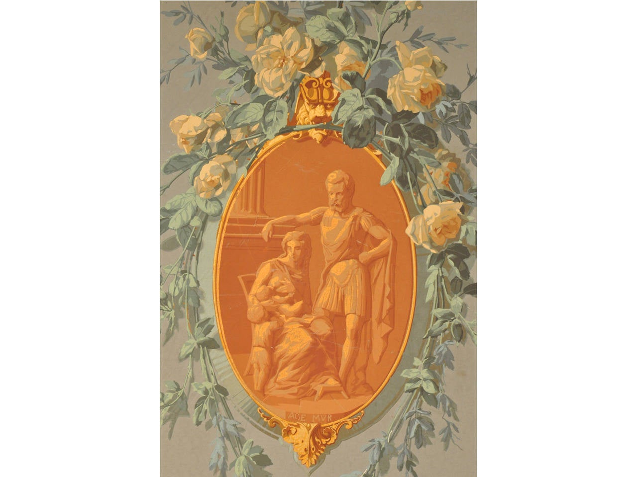 Paar bemalte dekorative italienische Wandteppiche des späten 19. Jahrhunderts (Papier) im Angebot