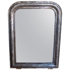 Antique Louis Philippe Style Mirror in Silver Wood