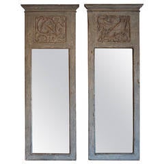 Pair of Spanish 18th Century Trumeau - Boiserie Panel Mirrors