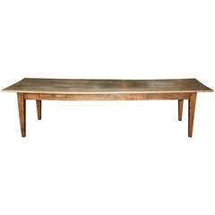 Antique Early 19th Century French  Farm Table in Bleached Chestnut Wood