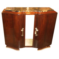 French Art Deco Desserte Buffet With Marble Top