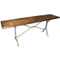 Iron Base Console With Pine Top