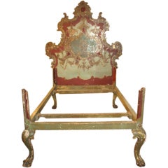 Antique Late 18th Century Italian Bed in Painted Wood