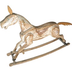 Antique Rocking Horse in Painted Wood