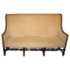 Mid 19th century French  Louis XIII Style Large Settee in Walnut
