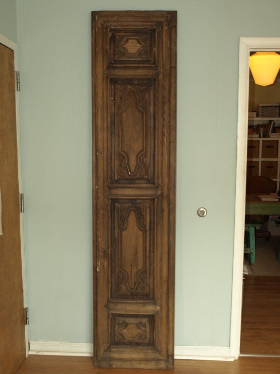 Early 19th Century Italian Panel in Carved Walnut and Oak. Beautiful architectural element would make a great head board for a king-sized bed or top for a unique console table.