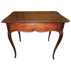 Antique 18th Century French Louis XV Period Table In Chestnut
