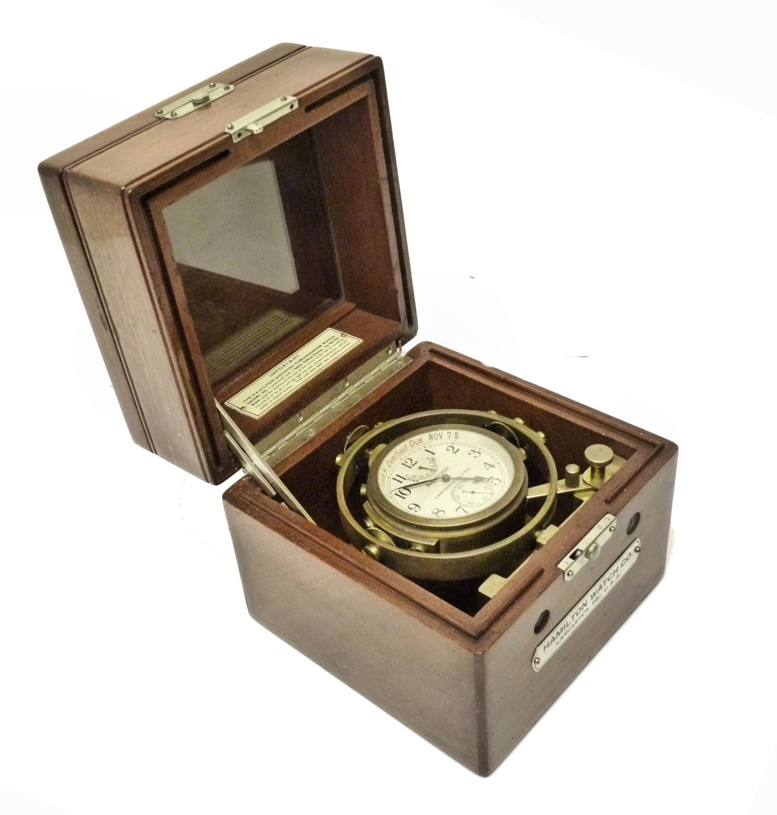 Rare 1941 Hamilton M 22 Ship's Boxed Chronometer Watch For Sale