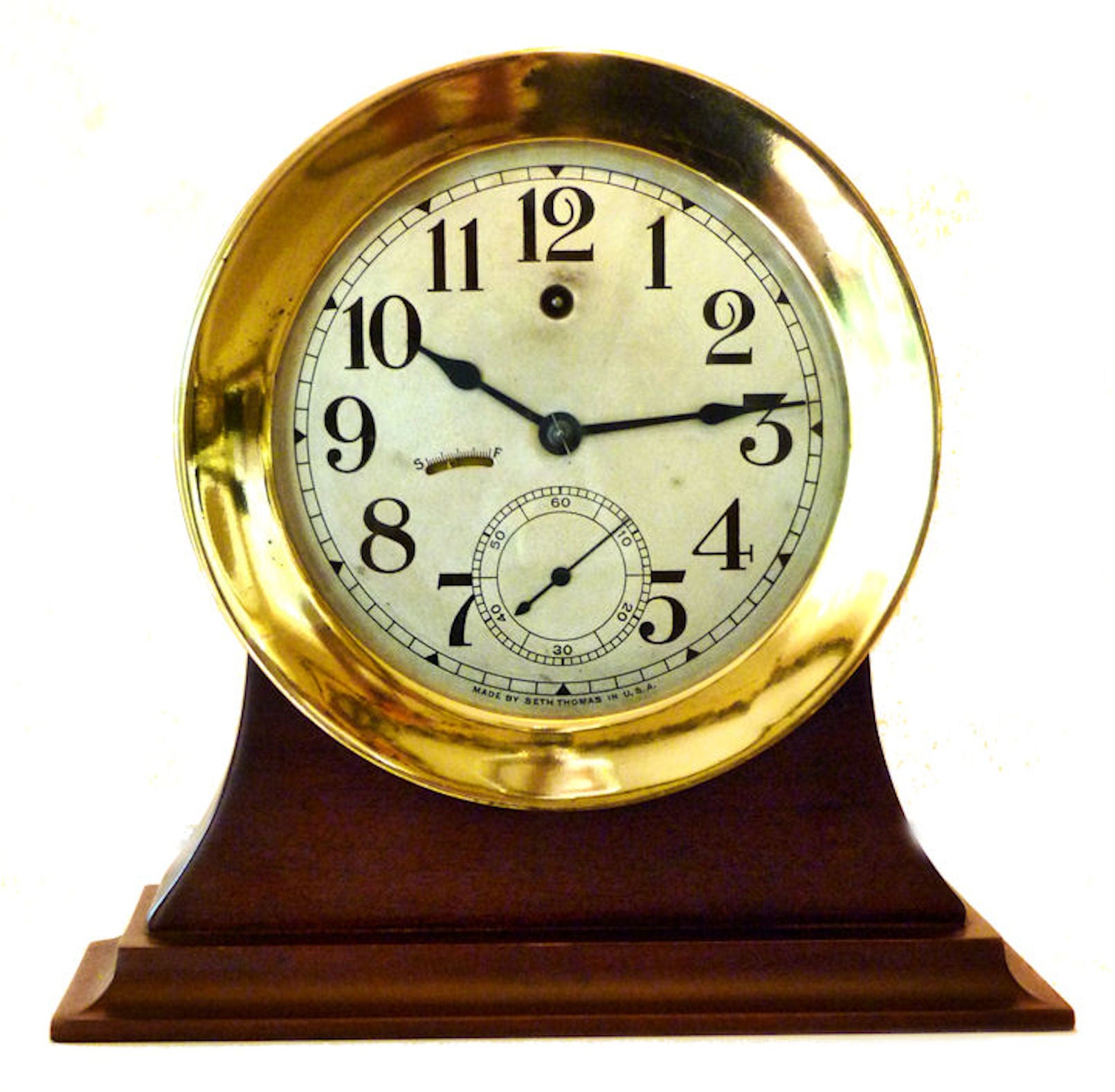 Rare Seth Thomas No. 6 Ships Nautical Wardroom Clock Ca 1920 For Sale