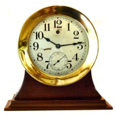 Rare horloge de chambre à coucher de navire Seth Thomas n° 6 de style nautique, vers 1920