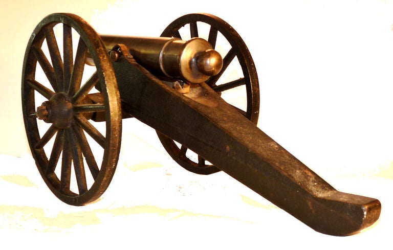 Vintage bronze signal cannons are increasingly rare finds. They were used ashore and afloat to make salutes, announce a danger, and to call attention in the case of an emergency. They were also used to start yacht races.  This cannon replicates that