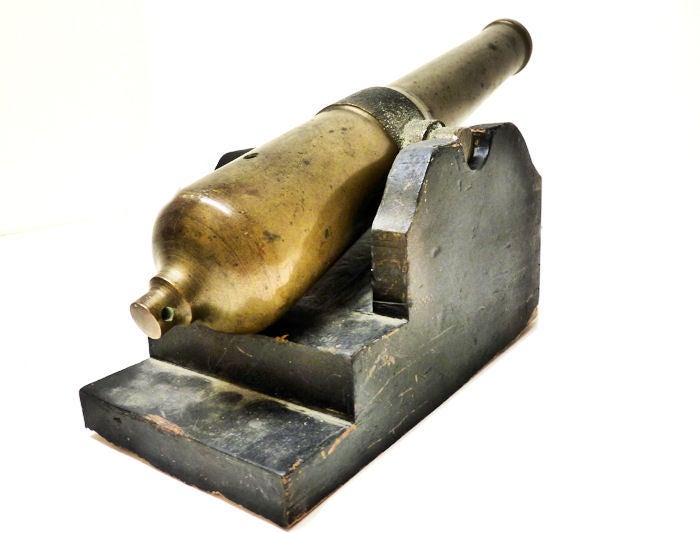 Signal cannons were used aboard ship to make salutes, as a danger, and to call attention in the case of an emergency. They were also used to start yacht races.  These cannons were made in the style of the period in  which they were used.